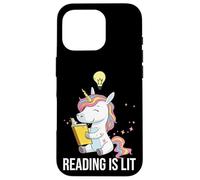Reading Is Lit Unicorn Library English Teacher Book Lover Case for iPhone 16 Pro