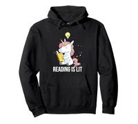 Reading Is Lit Unicorn Library English Teacher Book Lover Pullover Hoodie