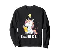 Reading Is Lit Unicorn Library English Teacher Book Lover Sweatshirt