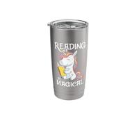 Reading is Magical Cute Book Lovers Nerds Unicorn Librarians Stainless Steel Insulated Tumbler