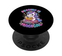 Reading Is Magical Unicorn Book Lover Funny Books Bookworm PopSockets Adhesive PopGrip