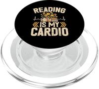 Reading Is My Cardio Librarian Bookworm Read Book Lover PopSockets PopGrip for MagSafe