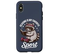 Reading is my favorite sport, bookish Funny racoon reader Case for iPhone X/XS
