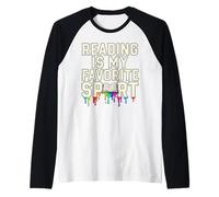 Reading is My Favorite Sport Books Reader Drip Raglan Baseball Tee