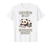 Reading is My Favorite Sport Cute Kawaii Panda Bookworm Kids T-Shirt