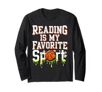 Reading is My Favorite Sport Funny Basketball Drip Group Long Sleeve T-Shirt
