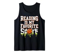 Reading is My Favorite Sport Funny Basketball Drip Group Tank Top