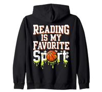 Reading Is My Favorite Sport Funny Basketball Drip Group Zip Hoodie