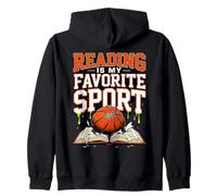 Reading Is My Favorite Sport Funny Basketball Drip Group Zip Hoodie