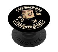 Reading Is My Favorite Sport Funny Book Lover PopSockets Adhesive PopGrip