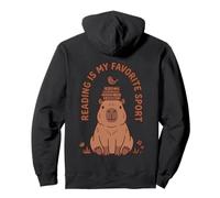 Reading Is My Favorite Sport Funny Capybara Bookworm Yoga Pullover Hoodie