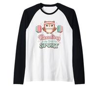 Reading is My Favorite Sport Funny Cute Owl Book Lover Raglan Baseball Tee