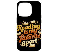 Reading is My Favorite Sport Retro 70s Book Lover Librarian Case for iPhone 14 Pro