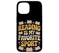 Reading is My Favorite Sport Retro 70s Book Lover Librarian Case for iPhone 15