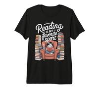 Reading is My Favorite Sport Retro Book Lover Girl Library Premium T-Shirt