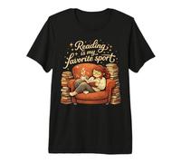 Reading is My Favorite Sport Retro Book Lover Girl Library Premium T-Shirt