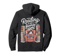 Reading is My Favorite Sport Retro Book Lover Girl Library Pullover Hoodie
