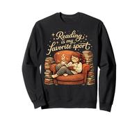 Reading is My Favorite Sport Retro Book Lover Girl Library Sweatshirt