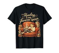 Reading is My Favorite Sport Retro Book Lover Girl Library T-Shirt