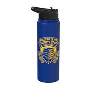 Reading is My Favorite Sport Vintage Book Stack Varsity Stainless Steel Insulated Water Bottle