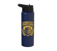 Reading is My Favorite Sport Vintage Book Stack Varsity Stainless Steel Insulated Water Bottle