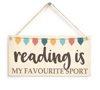 Reading is My Favourite Sport - Funny Bunting Design Book Lover Gift Sign/Plaque