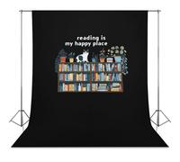 Reading Is My Happly Place Abstract Photography Backdrop Washable Photo Studio Backdrops Background for Party Video Shooting