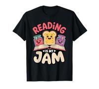 Reading is My Jam Funny Cute Kawaii Book Lover Pun T-Shirt