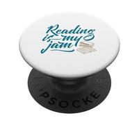 Reading Is My Jam Reading Presents For Book Lovers Library PopSockets Adhesive PopGrip