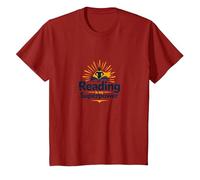 Reading is My Superpower Library Quote Book Lover Gift T-Shirt, Kids, Cranberry, 6 Years