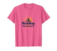 Reading is My Superpower Library Quote Book Lover Gift T-Shirt, Men, Pink Heather, XL