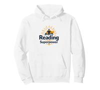 Reading Is My Superpower Library Quote Book Lover Teacher Gifts Pullover Hoodie, Adult Unisex, White, XX-Large