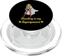 Reading Is My Superpower Superhero Book Lover Women Girls PopSockets PopGrip for MagSafe