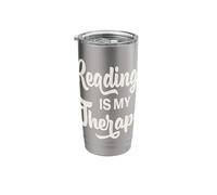 Reading is My Therapy Book Lover Bookworm Reader Stainless Steel Insulated Tumbler