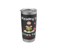 Reading is Otterly Fun Sea Otter Book Loving Librarian Stainless Steel Insulated Tumbler