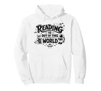 Reading Is Out of This World - Astronaut Alien Reading Book Pullover Hoodie