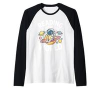 Reading is Out of This World Astronaut Planet Book Lover Raglan Baseball Tee