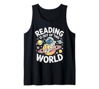 Reading is Out of This World Astronaut Planet Book Lover Tank Top