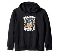 Reading Is Out Of This World Astronaut Planet Book Lover Zip Hoodie