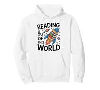 Reading Is Out Of This World Book Rocket Space Teacher Pullover Hoodie