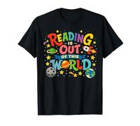 Reading is Out of This World Rocket - Cute Space Planets T-Shirt