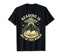 Reading is Out of This World UFO Alien Space Book Meme T-Shirt