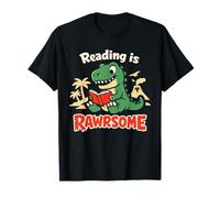 Reading is Rawrsome T-Rex Dinosaur Book Lover T-Shirt