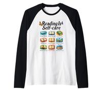 Reading Is Self Care Escape Reality Think Bigger Raglan Baseball Tee