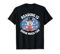 Reading is Snow Much Fun Snowflake Book Lovers Winter Theme T-Shirt