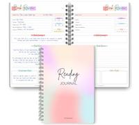 Reading Journal for Book Lovers | Log Book to Summarize, Review and Rate the Books you've Read | A5 Pastel Rainbow