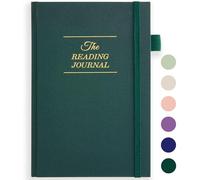 Reading Journal with Pen Holder & Back Pocket - Track 75 Book Reviews & Progress - Gift for Book Lovers & Avid Readers- A5 Size, Pine Green