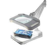 Reading Magnifier, 2-in-1 LED desktop magnifying glass table lamp with 125mm 5X 10X lens light amplification maintenance tool