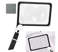 Reading Magnifier for Books, 5X Magnifier for Reading, Page Magnifiers for Read Book, Magnifying Glass with Light, Handheld Large Magnifying Glass, Visually Impaired Products Fits Elderly, Low Visions