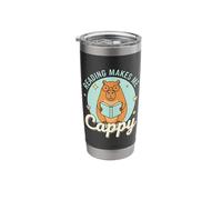 Reading Makes Me Cappy Bookworm Funny Capybara Book Reading Stainless Steel Insulated Tumbler